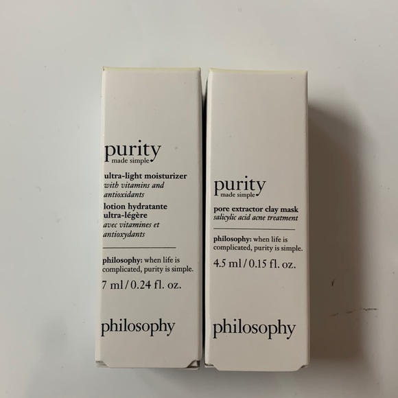 NEW Philosophy Purity Made Simple Moisturizer + Purity Pore Extractor Clay Mask - Picture 1 of 4